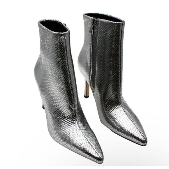 Marc Fisher LTD Kendry 2 Metallic Pointed Toe Bootie Pewter Size 7M